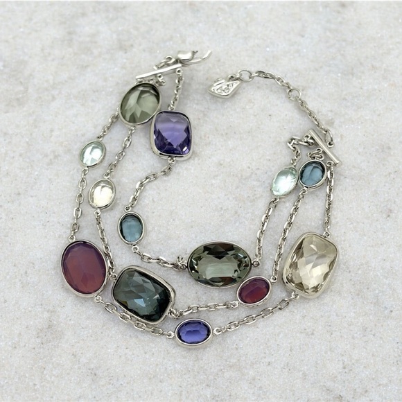 Swarovski Jewelry - Swarovski Silver Bracelet with Multi-Colored Stones